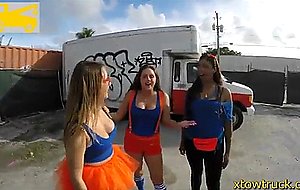 Sexy latin teen squirter saves her car from being towed