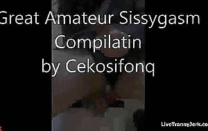 Shemale sissy cumshot compilation