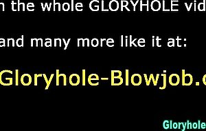 Glory hole cum swallow for blonde slut