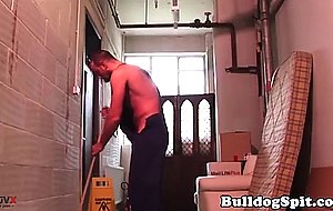 Muscular brit janitor buttfucking at work