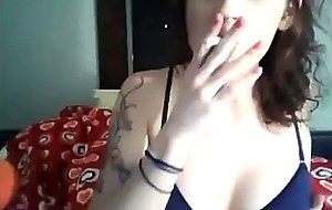 Tatooed girl on webcam-chat