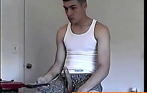 Amateur straight dude jerked and sucked