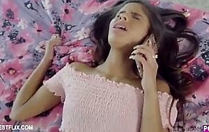 Daughter fingerbanged while talking to her friend on phone