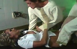 Double creampie for nurse in madhouse