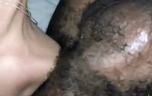 Dirty white wife eating black ass
