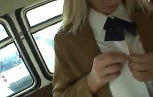 College girl sucks cock in the bus!