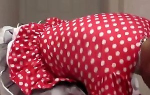 Adultbaby diapered sissy in pretty red dress