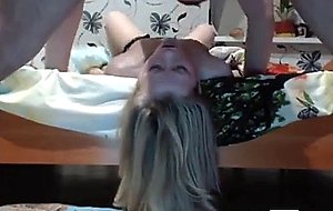 Blonde camgirl fucked in her mouth