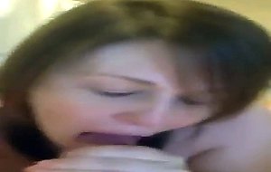 Homemade blowjob with Cum swallow from Horny Wife