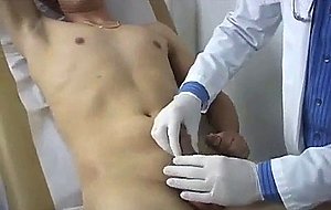 Doctor gives patient a anal exam with his tongue