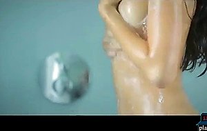 Brunette playmate beauty shower masturbation