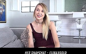 Skinny Blonde Fucked By Agent HER SNAPCHAT ELINAXGOLD
