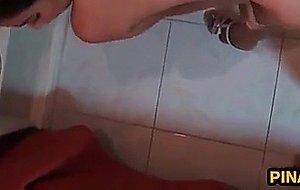 Fucked asian amateur catches cum in her mouth
