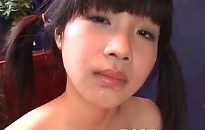 Skinny young asian sucks and spits jizz