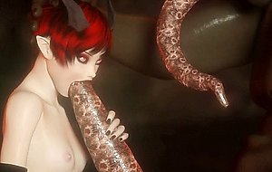 3D Evil Girl Fucks Monsters In Hell!