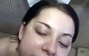 Amateur wife takes huge loads of cum on her face