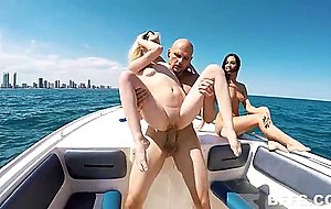 Four honey nude girls get fucked by the captain on a yacht trip – nude girls