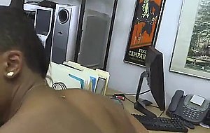 Black slut fucked and facial in pawn shop office