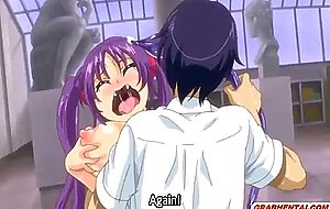 Hentai caught by tentacle and fucked busty coed