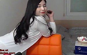 Big tits korean cam beauty teases in stockings