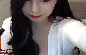 Big tits korean cam beauty teases in stockings