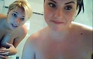 Two sexy girls in the shower together