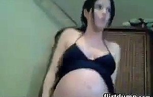 Pregnant cam slut strips
