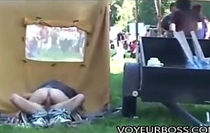 Voyeur catches couple fucking in public at metallica concert