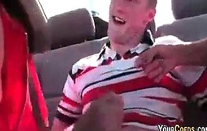 Fraternity Stud Gets Blow Job In Automobile