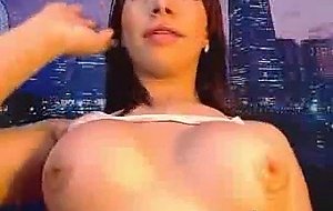 Busty tranny penetrates her ass