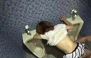 Japanese amateur wife in public restroom