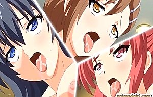 Bondage anime girls intense group fucking