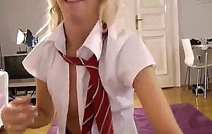 Amateur schoolgirl in stockings sex