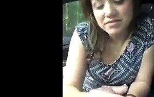 Cute girl blowjob in car  