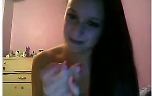Webcam girl strip and rubbing  