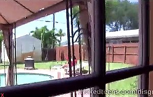 Hot ass teen gets drunk and fucked by a lucky pool guy