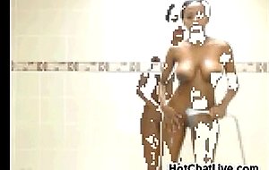 Ebony whore in shower at hotchatlive