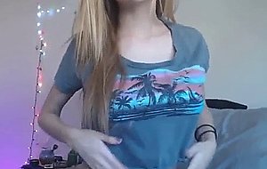 Cute tattooed webcam girl with glasses and big boo  
