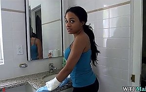 Sexy black maid has huge rack