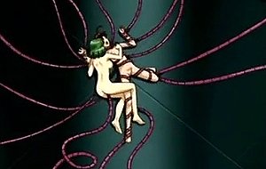 Cute hentai caught and brutally tentacles fucked