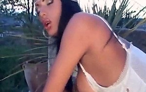 Outdoor anal stuffing for a beautiful ts