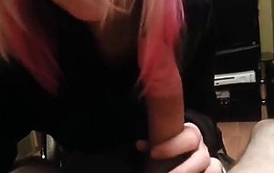 Hot young blonde sucks & swallows a load  
