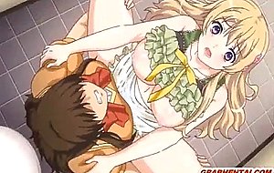 Pregnant hentai with bigboobs squirting milk and cum