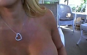 Busty blonde babe plays with her vibrator 