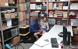 Blonde shoplifter fucked by security 