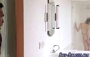 Showering stepteen fucked and gives head  