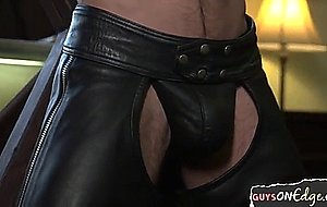 Muscly stud toyed during edging domination  