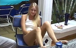 Blonde teen fingered in front of friends
