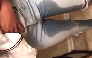 Pissing herself when family is home 