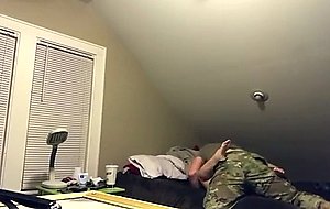 Thick chick rewards a soldier for his service  